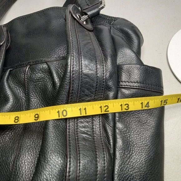 b. makowsky Black Leather Large Shoulder/Hobo bag Cottagecore Granny Chic - Picture 5 of 13